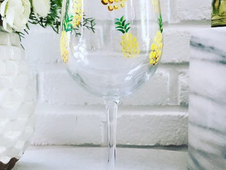 DJ Stemmed Wine Glass - Pineapple Fashion