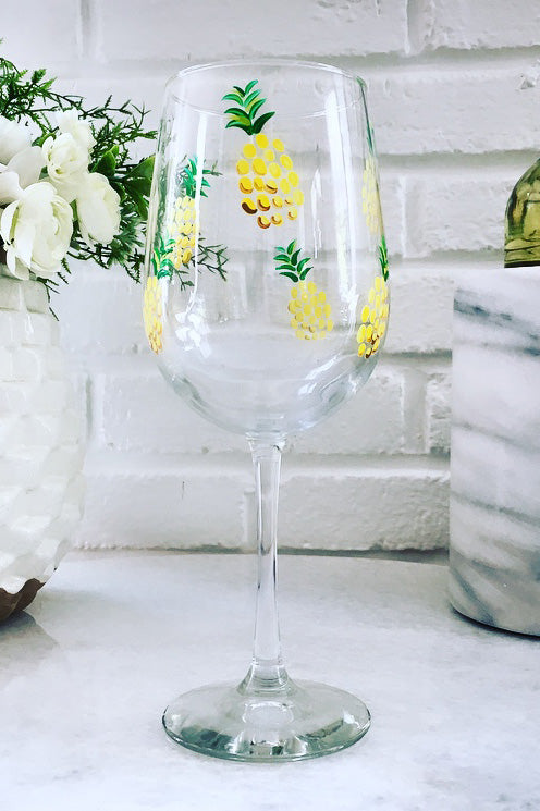 DJ Stemmed Wine Glass - Pineapple Fashion