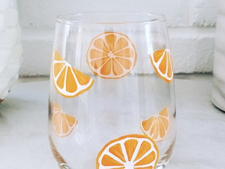 DJ Stemless Wine Glass - Orange on Sale