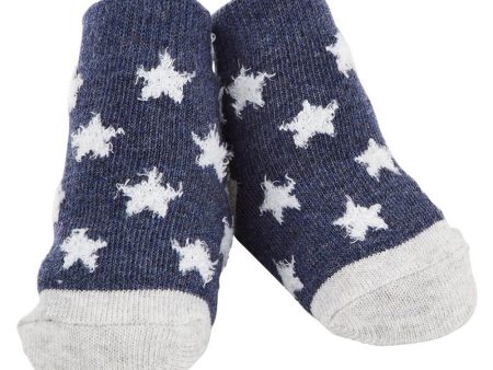 Baby Socks - Navy Chenille Star Fashion