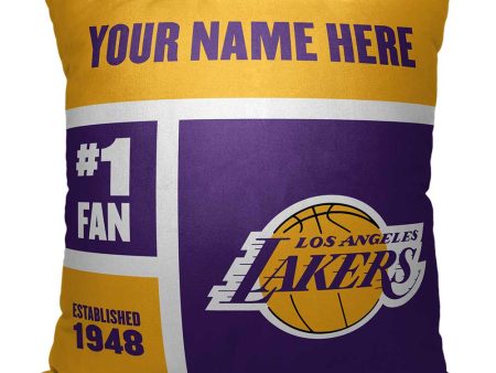 NBA Los Angeles Lakers Colorblock Personalized Throw Pillow 18x18 Inches Fashion