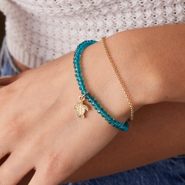 Sea Turtle Bead and Chain Bracelet Discount