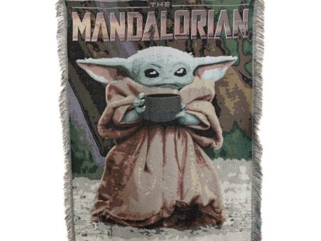 Disney Star Wars The Mandalorian Just Watching Woven Tapestry Throw Blanket 48x60 Inches Cheap