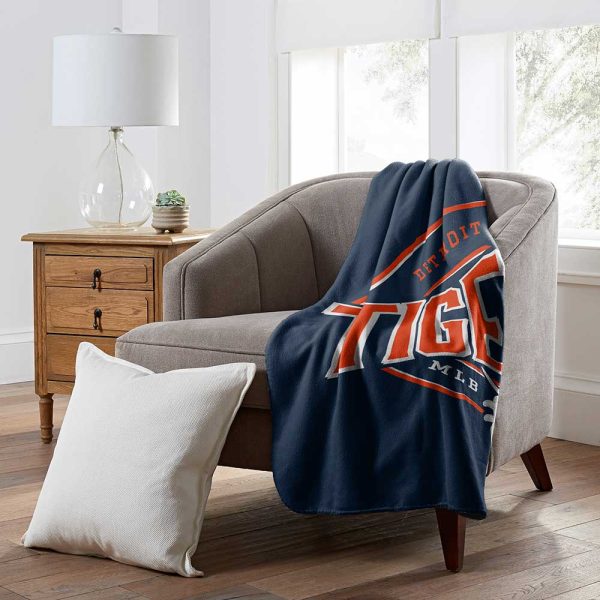 MLB Detroit Tigers Campaign Fleece Throw Blanket 50x60 Inches Fashion