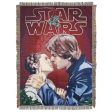 Disney Star Wars Space Kiss Woven Tapestry Thow Blanket 48x60 Inches Hot on Sale