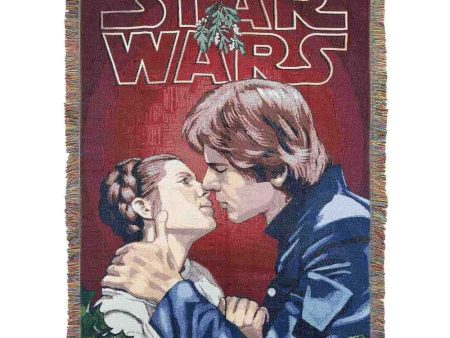 Disney Star Wars Space Kiss Woven Tapestry Thow Blanket 48x60 Inches Hot on Sale