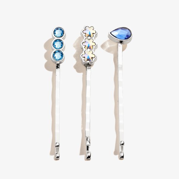 Sapphire + Snowflake Hair Pins, Set of 3 Cheap