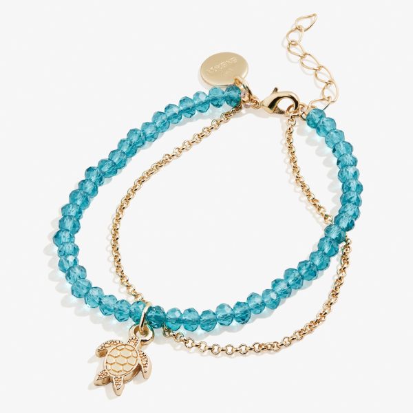 Sea Turtle Bead and Chain Bracelet Discount