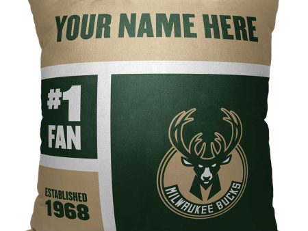 NBA Milwaukee Bucks Colorblock Personalized Throw Pillow 18x18 Inches For Cheap