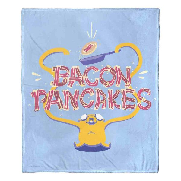 Cartoon Network Adventure Time Bacon Pancakes Silk Touch Throw Blanket 50x60 Inches Hot on Sale