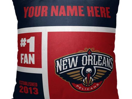 NBA New Orleans Pelicans Colorblock Personalized Throw Pillow 18x18 Inches Online Sale