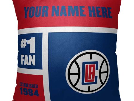 NBA Los Angeles Clippers Colorblock Personalized Throw Pillow 18x18 Inches Cheap