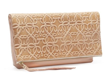 Gabriel Leather Fold Over Clutch, Blush Online Sale