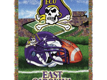 NCAA East Carolina Pirates Homefield Advantage Woven Tapestry Throw Blanket 48x60 Inches Online Hot Sale