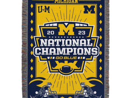 2023 FBC Visionary Michigan Wolverines Woven Tapestry Throw Blanket 48x60 Inches Online Hot Sale