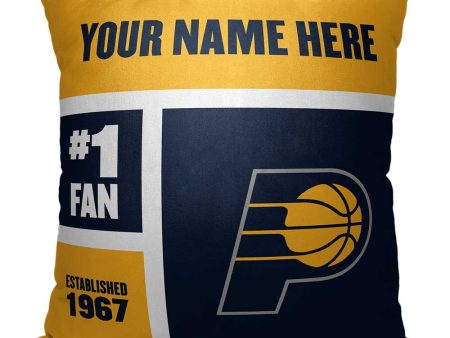 NBA Indiana Pacers Colorblock Personalized Throw Pillow 18x18 Inches Fashion