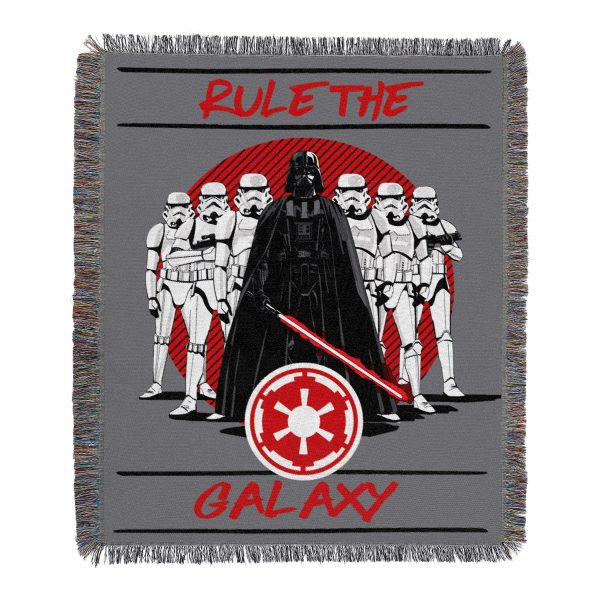 Disney Star Wars Rule The Galaxy Woven Tapestry Throw Blanket 48x60 Inches For Cheap