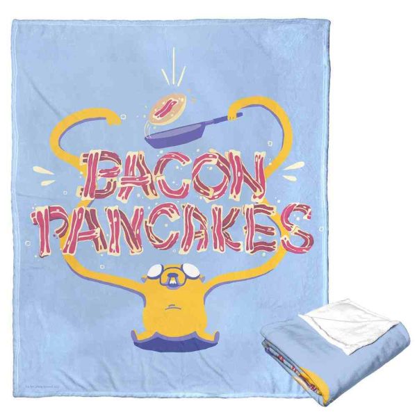 Cartoon Network Adventure Time Bacon Pancakes Silk Touch Throw Blanket 50x60 Inches Hot on Sale