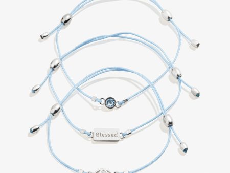 Blessed Evil Eye Cord Bracelets, Set of 3 on Sale