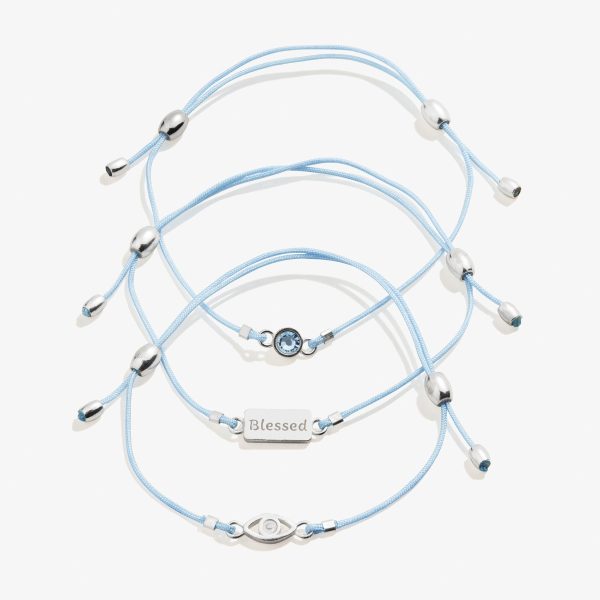 Blessed Evil Eye Cord Bracelets, Set of 3 on Sale