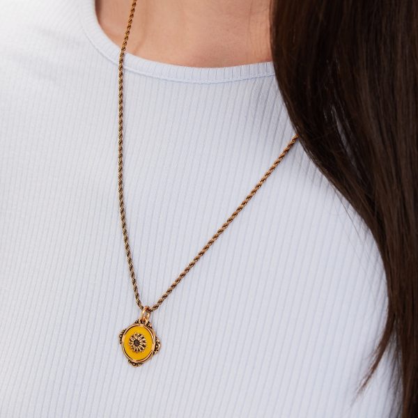 Token of Adoration Sunflower Charm Necklace Online now