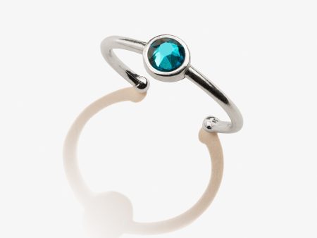 Blue Zircon Birthstone Ring, December Sale