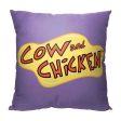 Cartoon Network Cow And Chicken Logo Throw Pillow 18x18 Inches For Sale