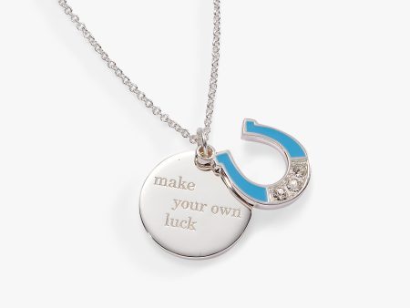 “Make Your Own Luck” Duo Charm Pendant Necklace Online Hot Sale