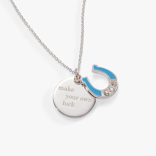 “Make Your Own Luck” Duo Charm Pendant Necklace Online Hot Sale