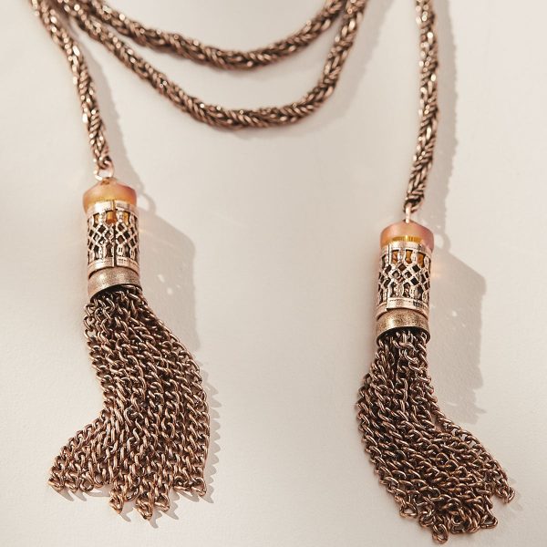 Twisted Rope Tassel Wrap Necklace For Cheap