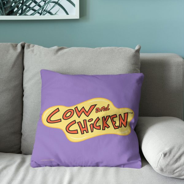 Cartoon Network Cow And Chicken Logo Throw Pillow 18x18 Inches For Sale