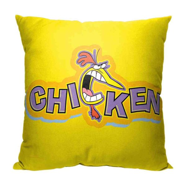 Cartoon Network Cow And Chicken Chicken Throw Pillow 18x18 Inches Supply