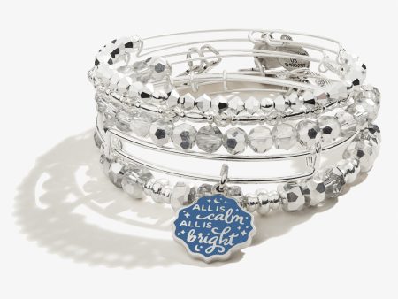 All is Calm All is Bright  Charm Bangle, Set of 5 Online now