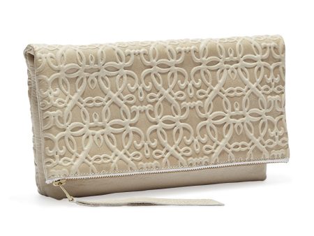 Gabriel Leather Fold Over Clutch, Shoreline Tan Hot on Sale